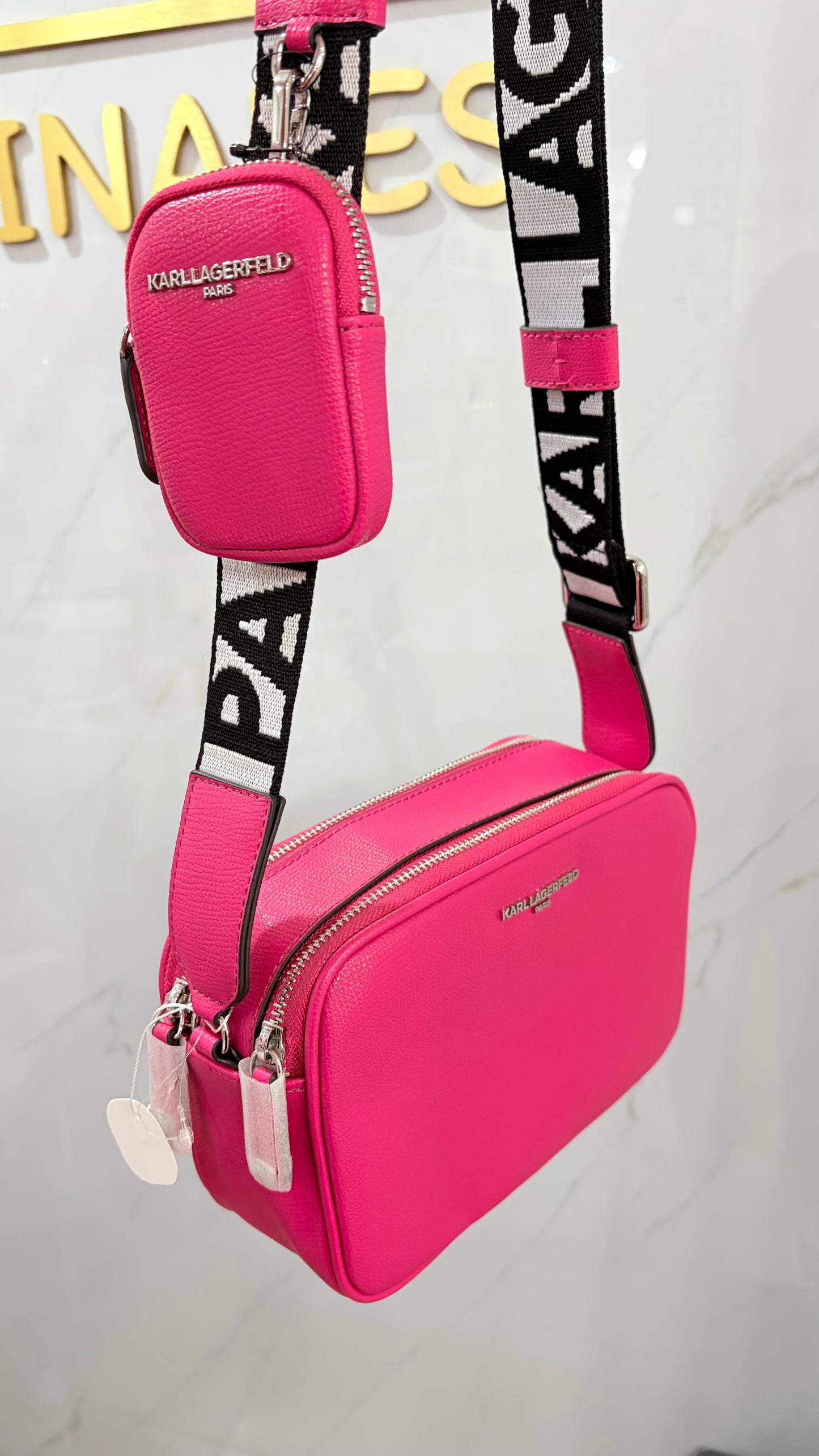 Bolsa Dama Crossbody Fucsia Karl Lagerfeld