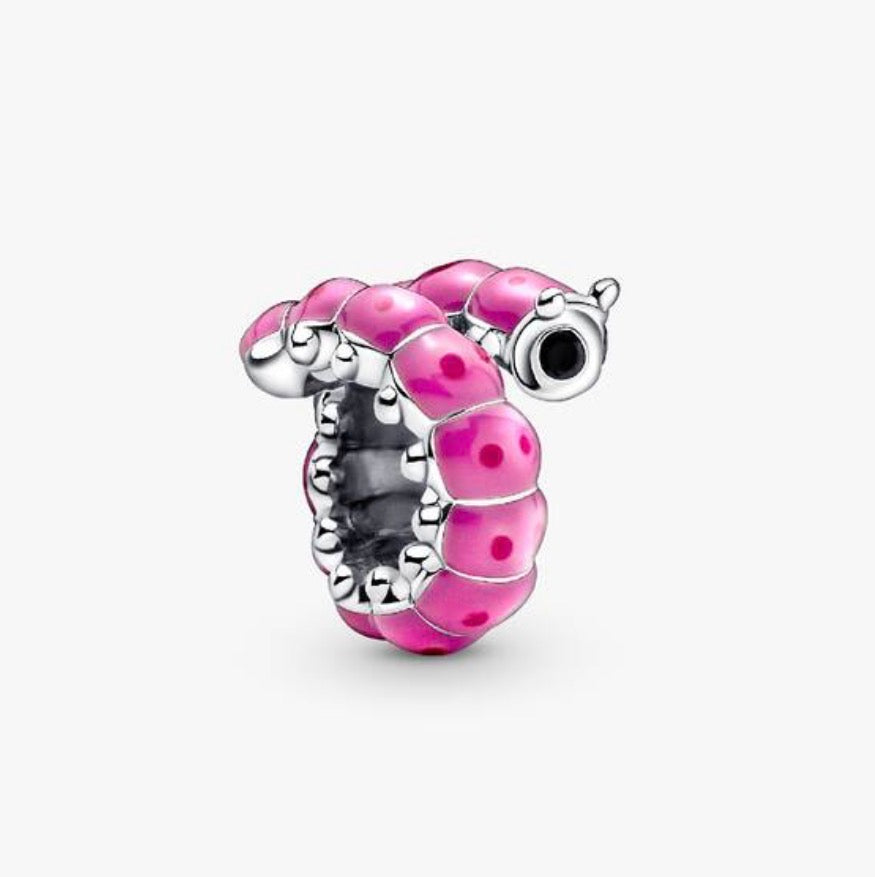 Charm Chapado Oruga Rosa