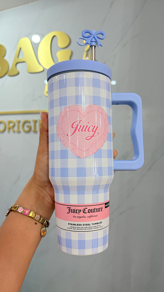 Termo Cuadros Azul Y Blanco 1180ml Juicy Couture