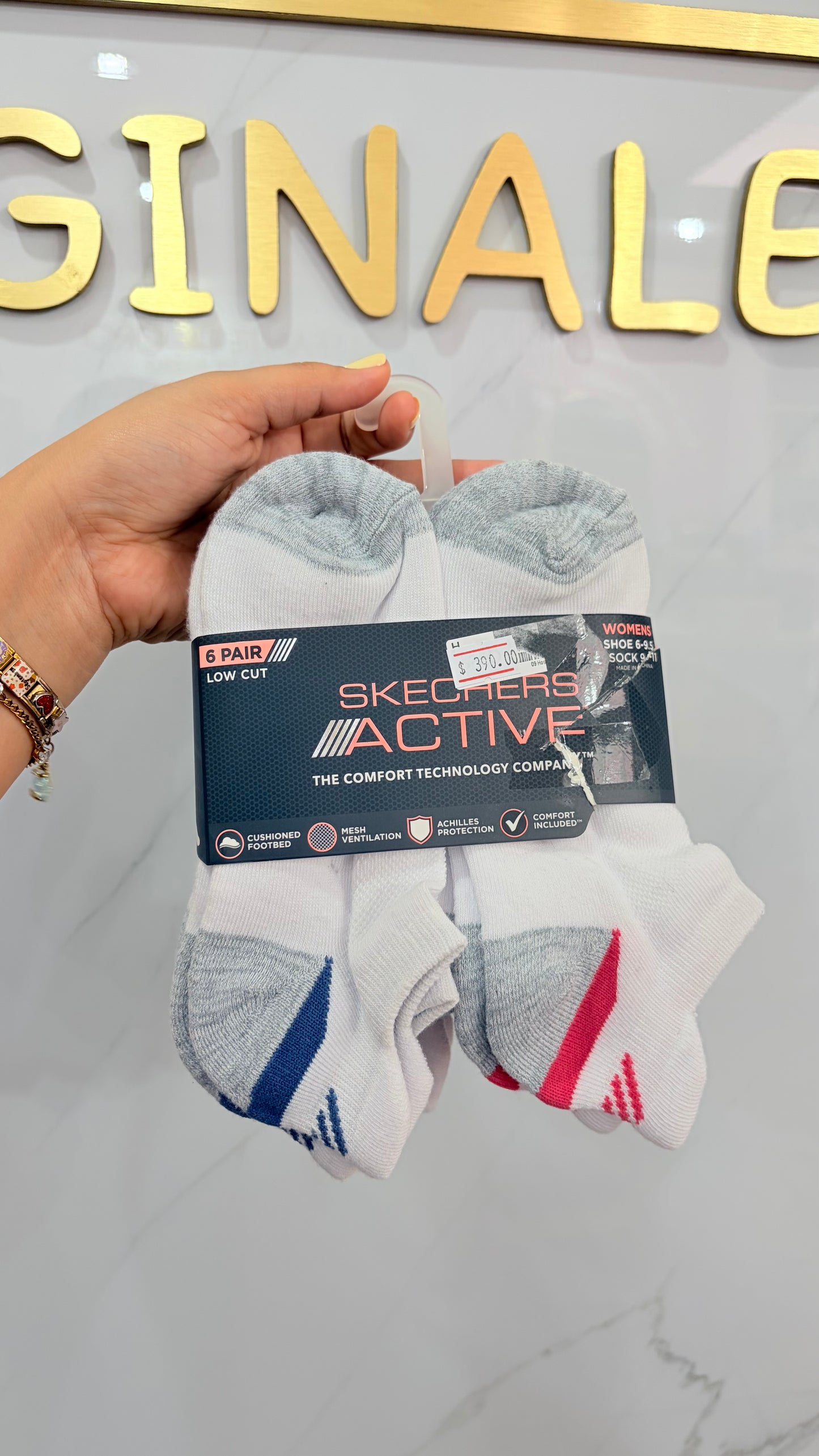 Calcetas Dama Blanco Skechers