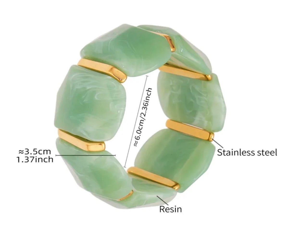 Brazalete Maxi Piedras Verdes