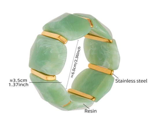 Brazalete Maxi Piedras Verdes