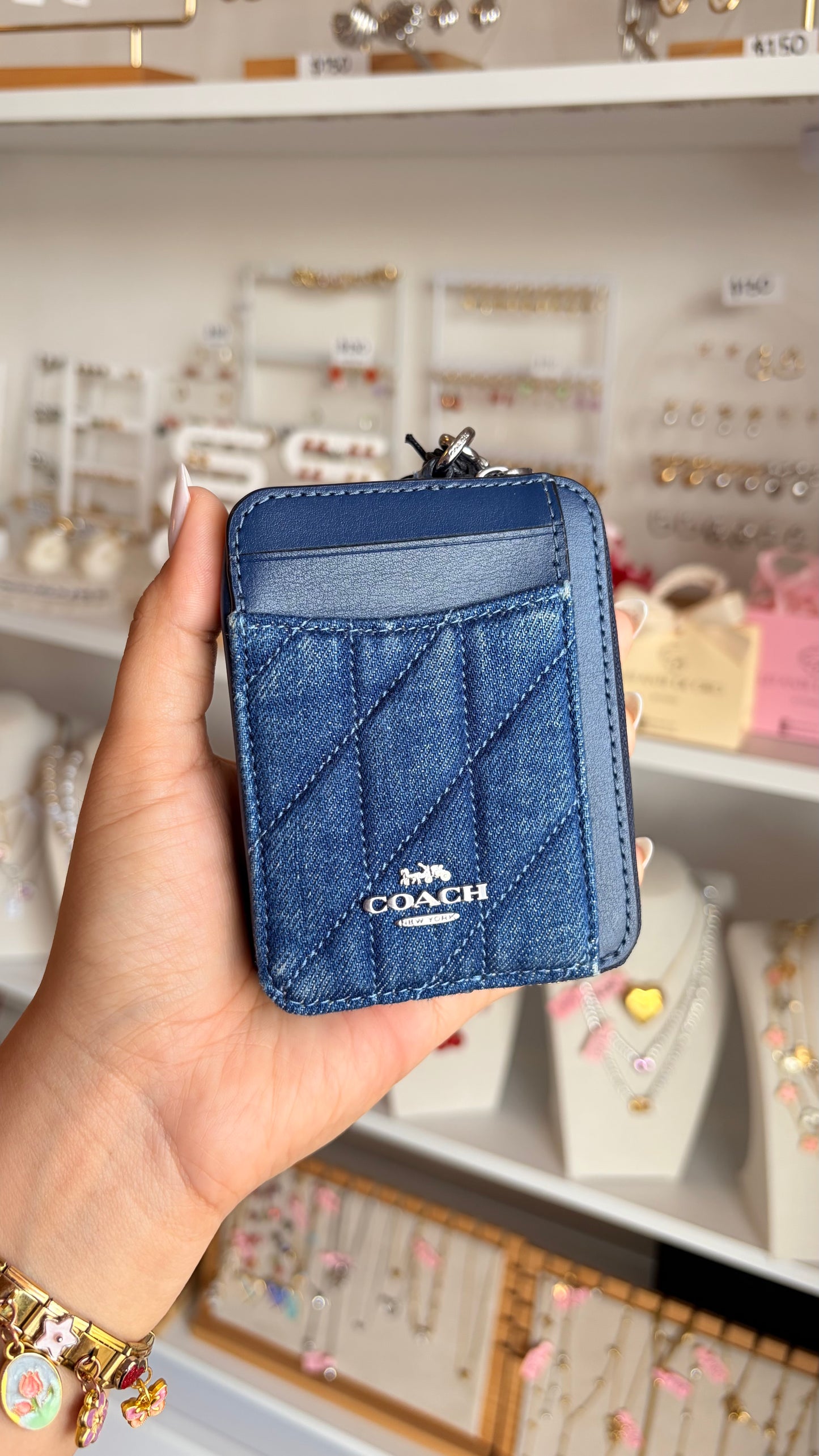 Zip Card Case Dama Mezclilla Coach