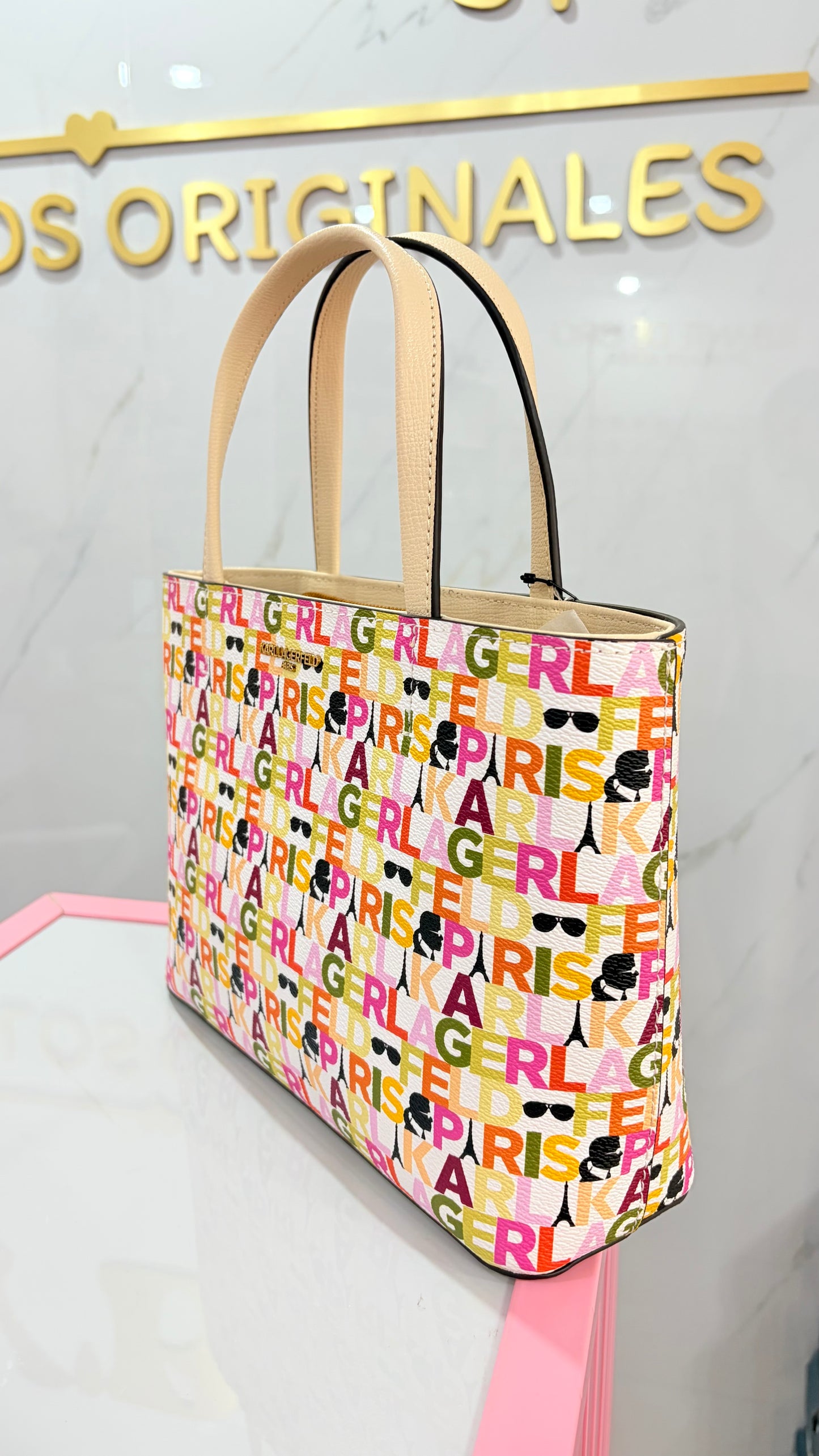Bolsa Dama Crossbody Beige Y Colores Karl Lagerfeld
