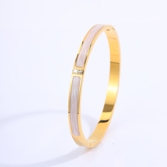 Brazalete Blanco y Piedra
