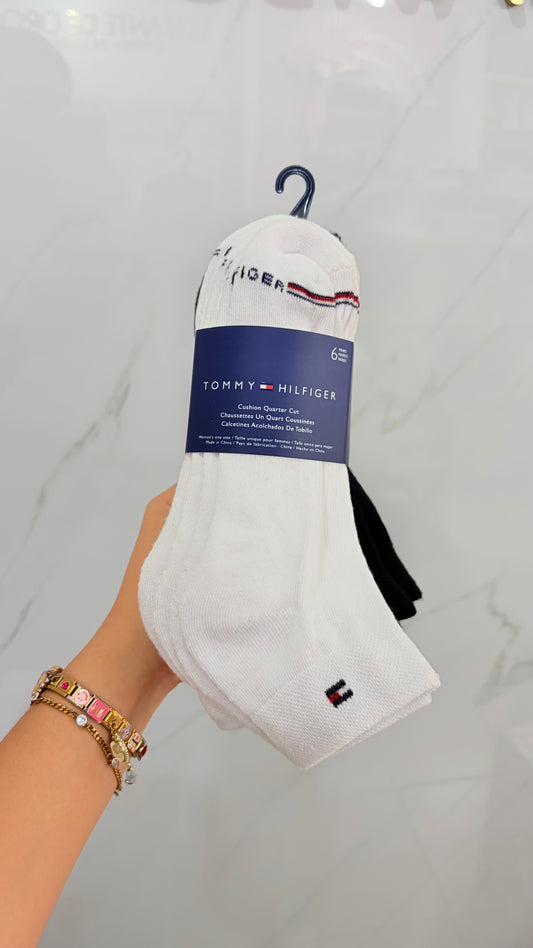 Calcetas Dama Blanco Y Negro Tommy Hilfiger