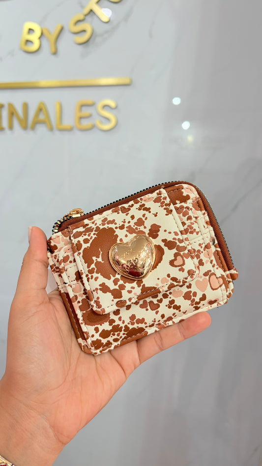 Cartera Dama Animal Print Blanco Y Marrón Betsey Johnson
