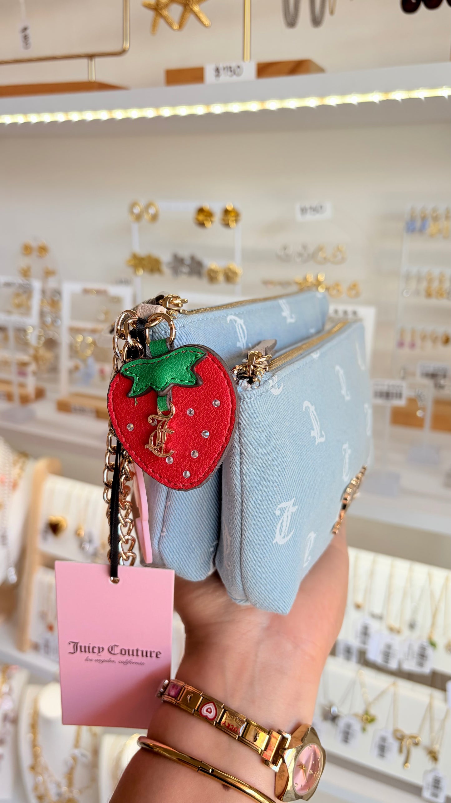 Muñequera Doble Jean Con Fresa Juicy Couture