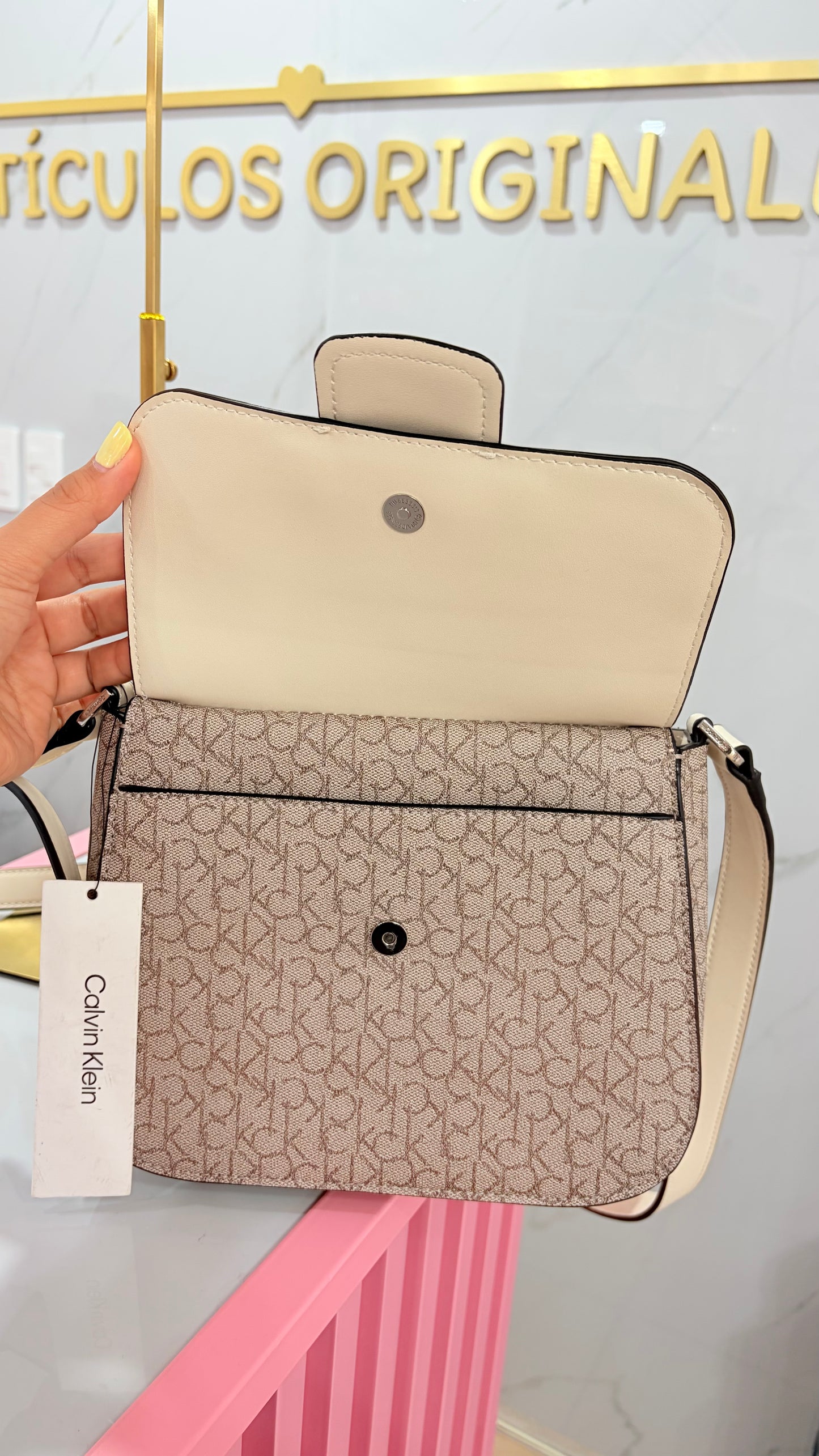 Bolsa Crossbody Beige Calvin Klein