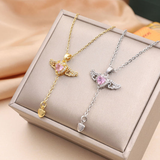 Collar Corazón Con Alas