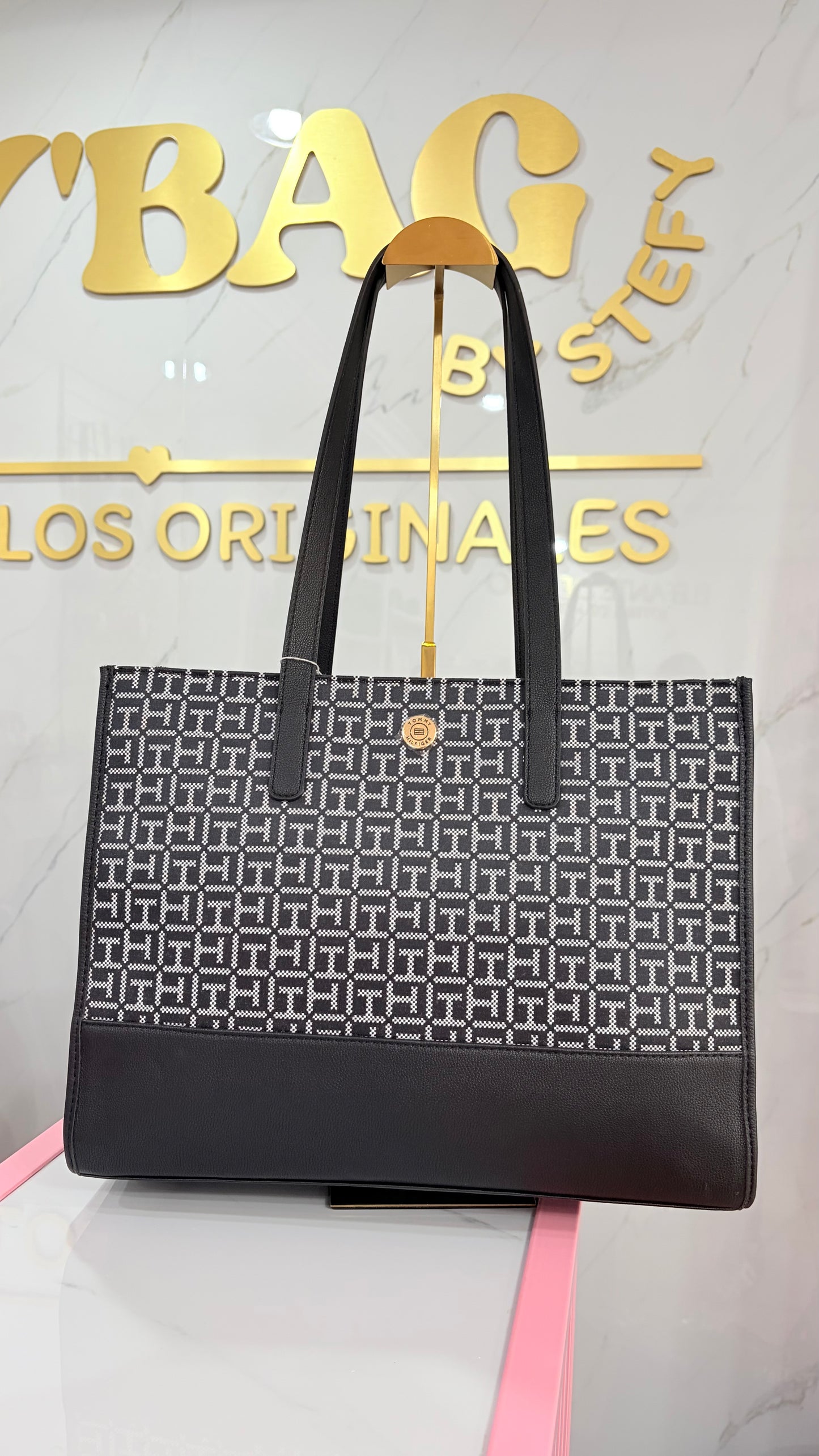 Bolsa Dama Tote Negra Tommy Hilfiger
