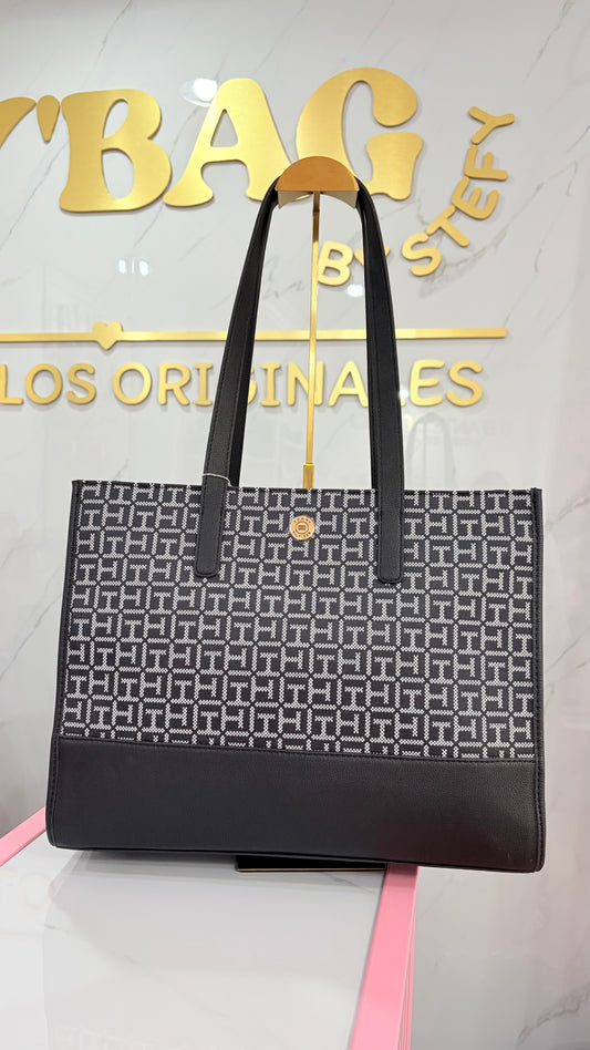 Bolsa Dama Tote Negra Tommy Hilfiger