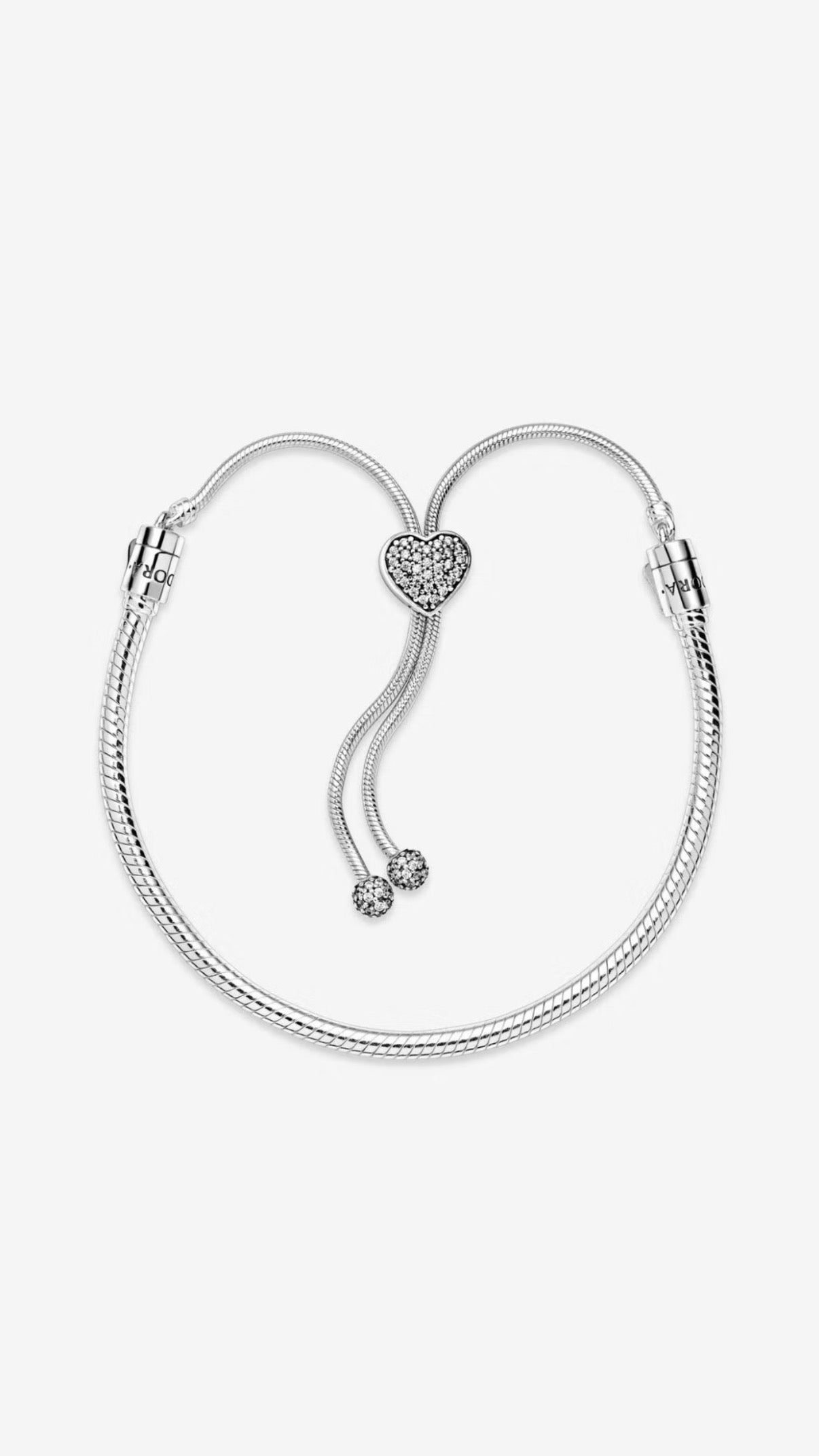 Pulsera Chapada En Plata Corazón Ajustable
