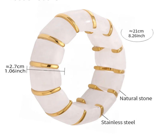 Brazalete Maxi Orugas Piedras Blancas