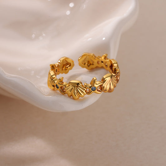 Anillo Mar Estrella y Concha