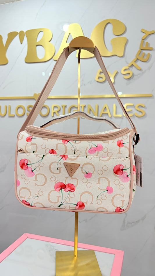 Lonchera Blanca Y Beige Con Cerezas🍒 Guess