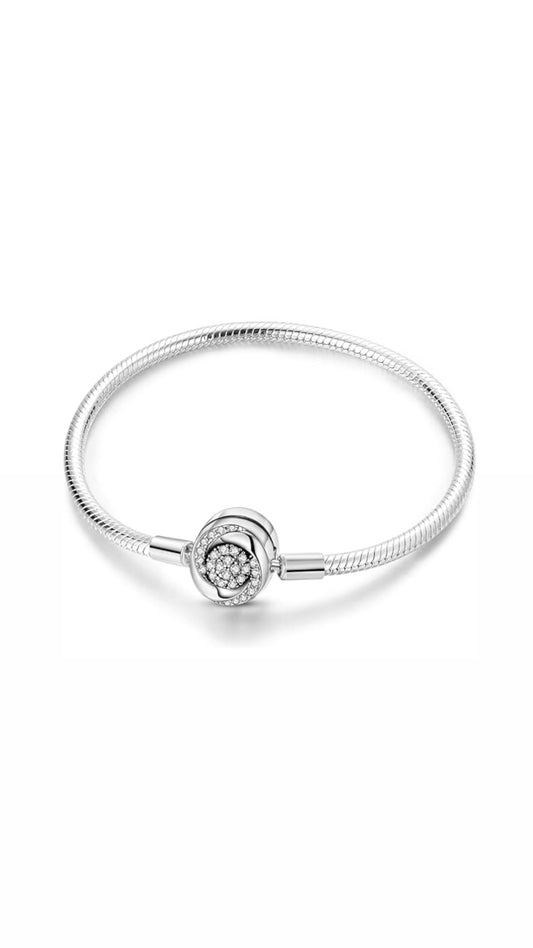 Pulsera Chapada En Plata Rosa