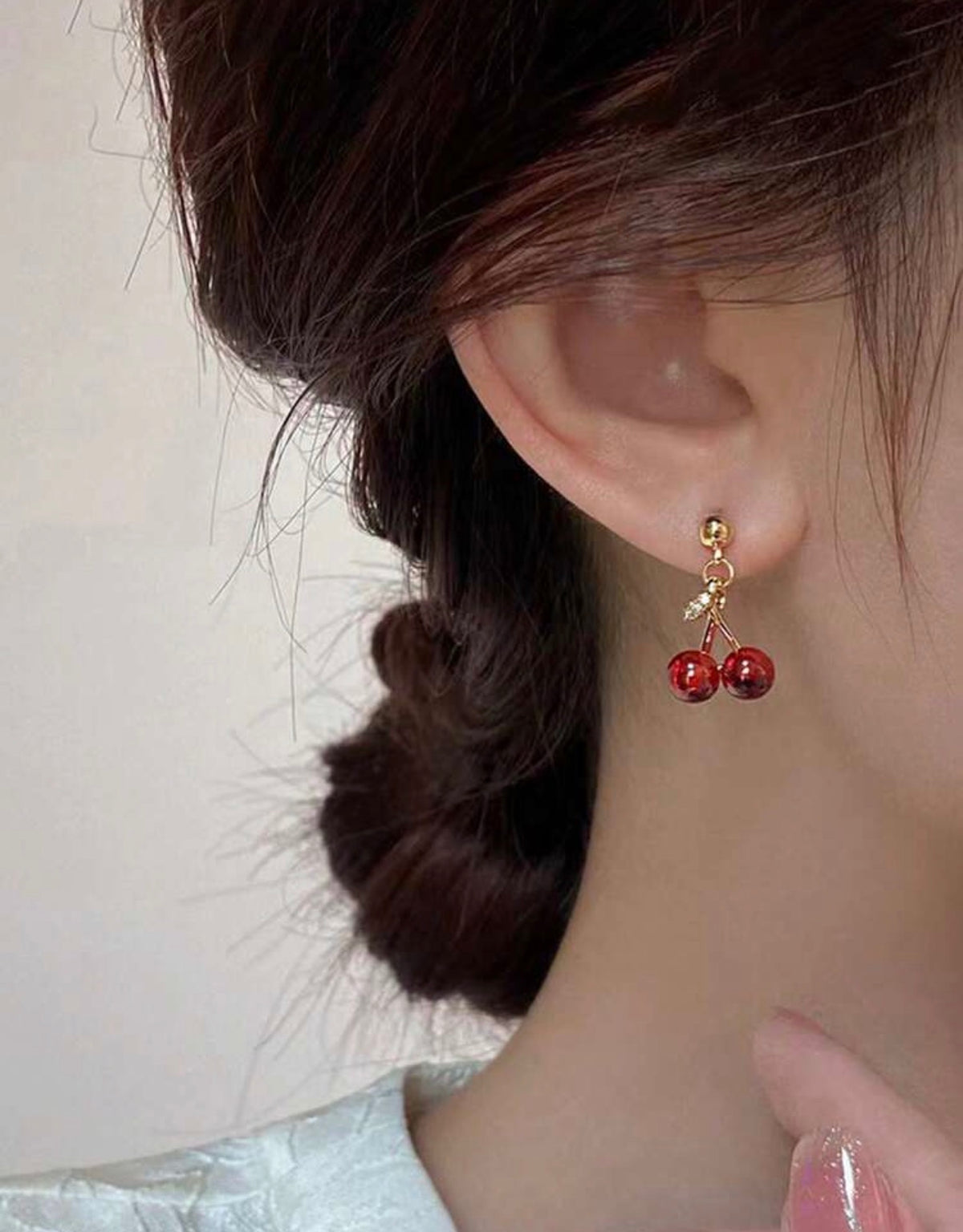 Aretes Cerezas Rojo