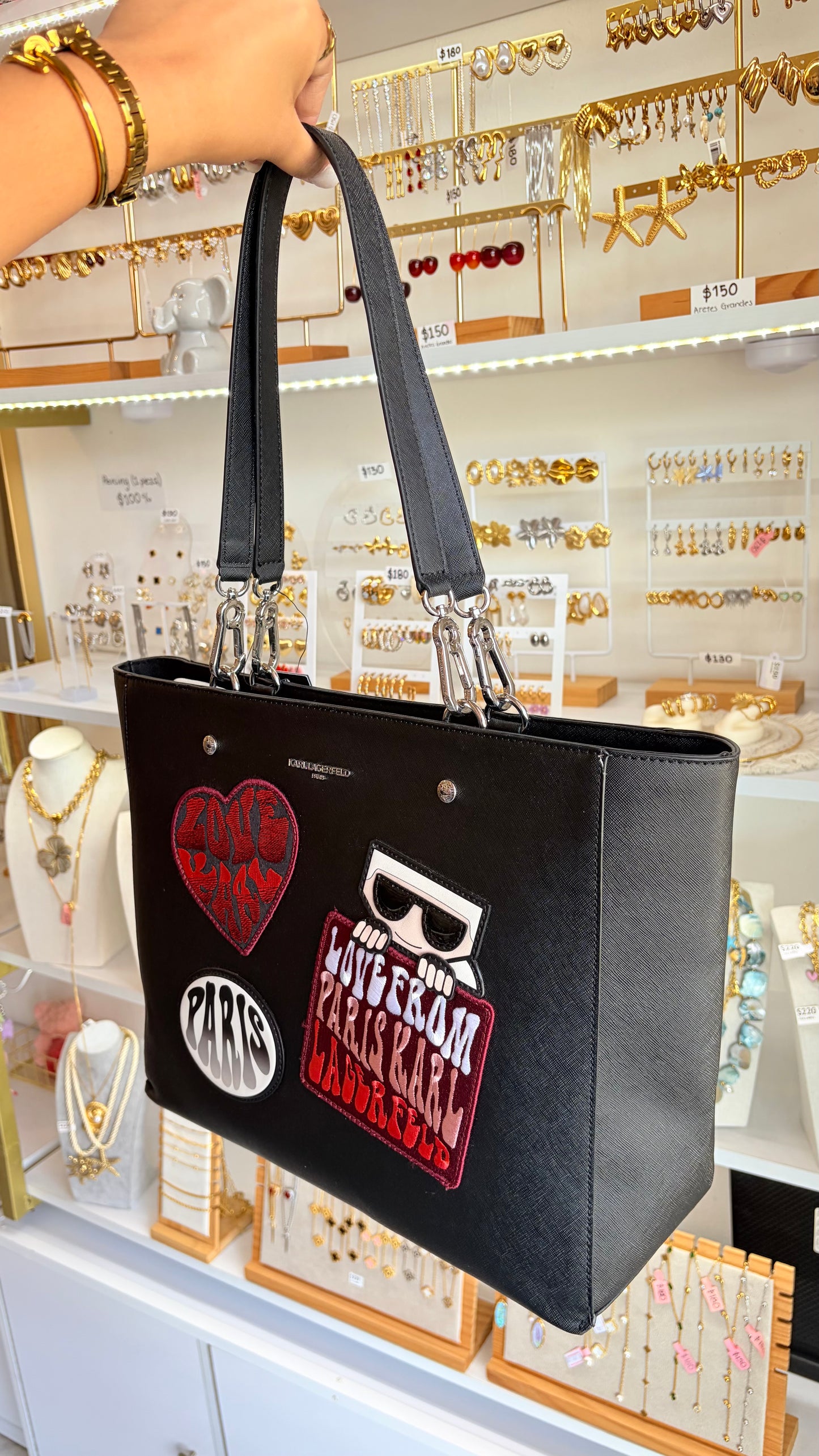 Bolsa Dama Tote Negro Karl Lagerfeld