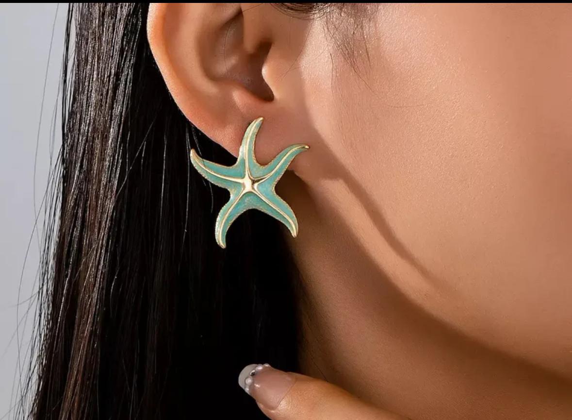 Aretes Mar Estrella Azul