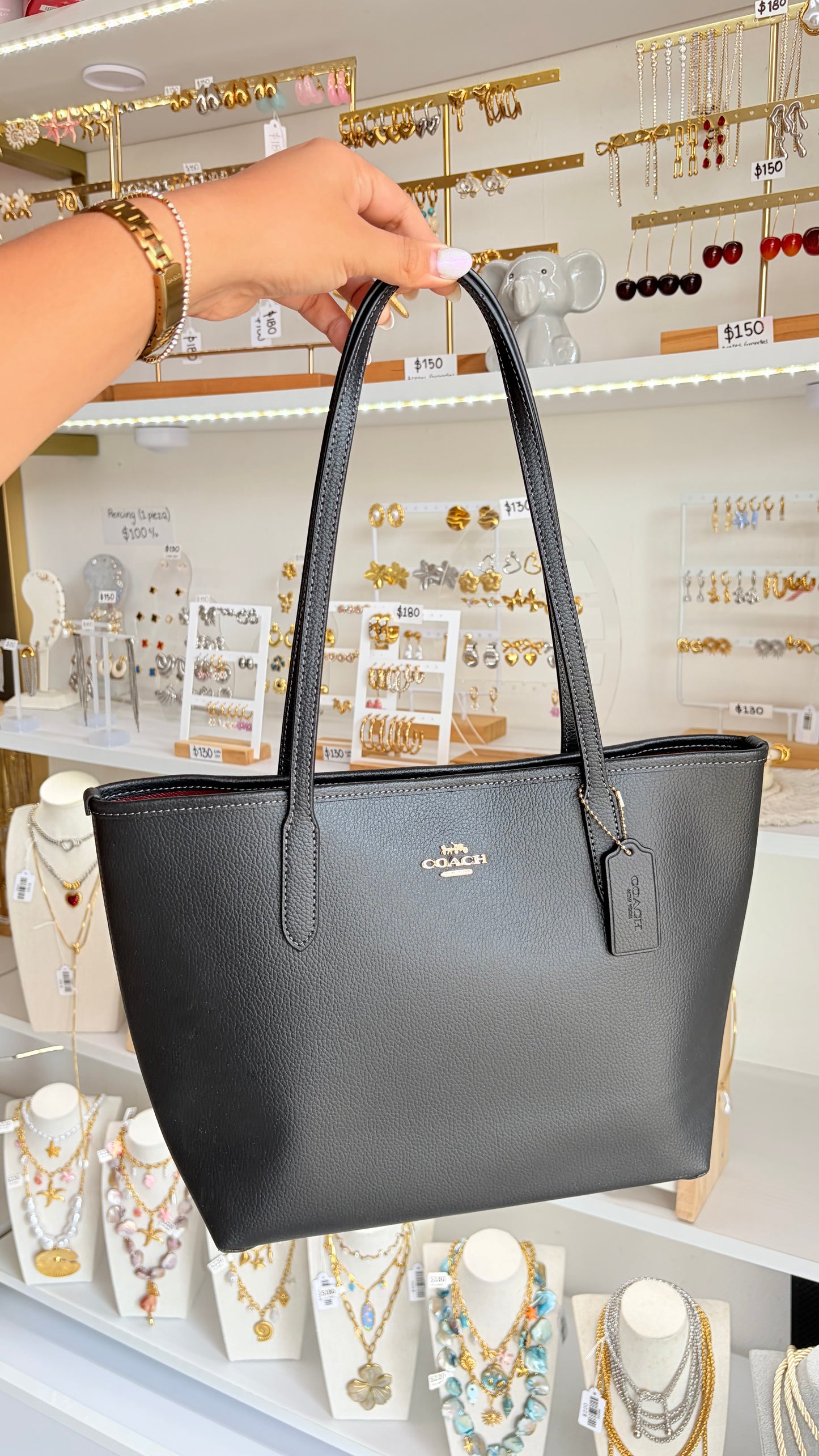 Bolsa Dama Negra City Tote Mediana Coach