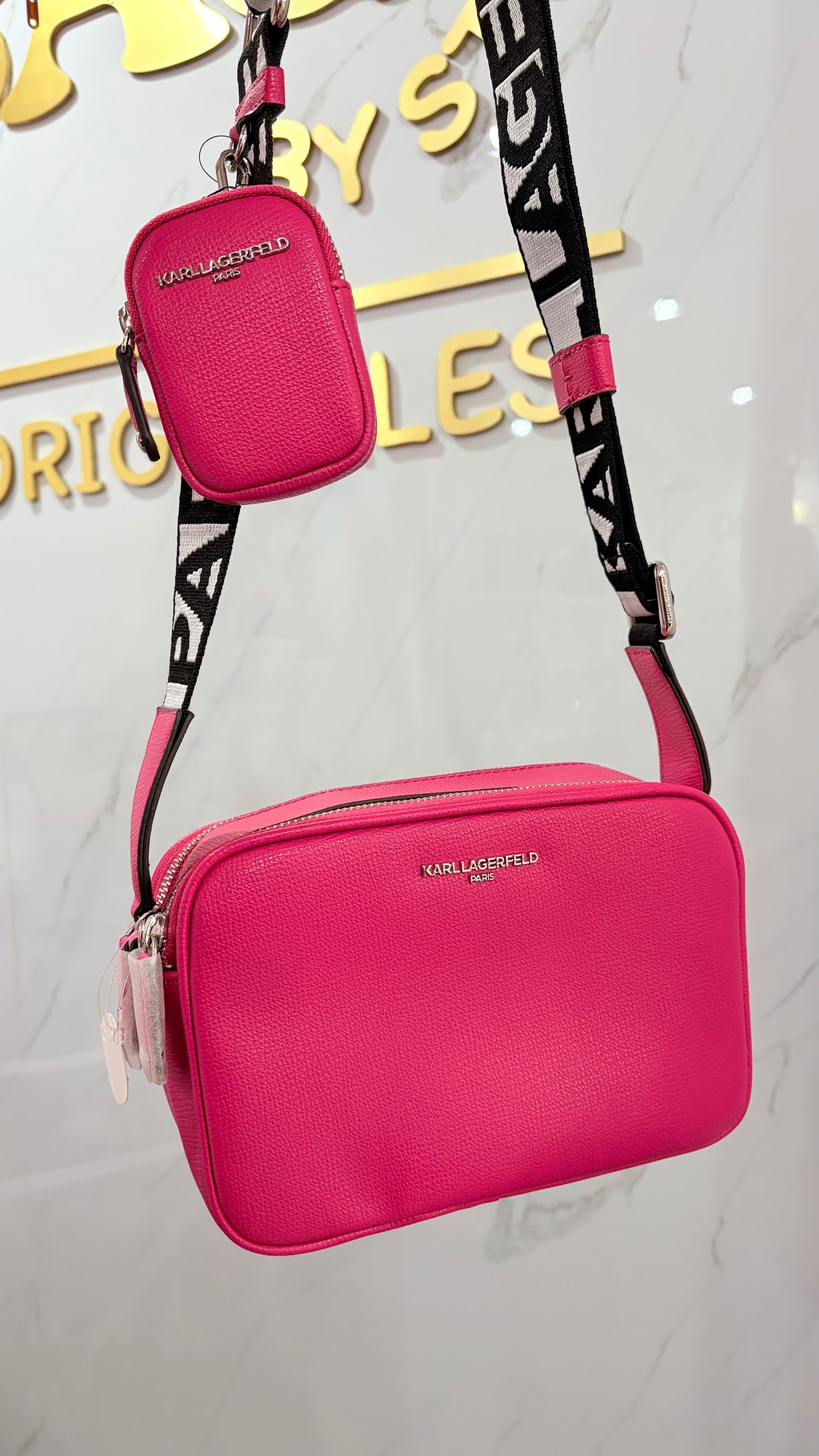 Bolsa Dama Crossbody Fucsia Karl Lagerfeld