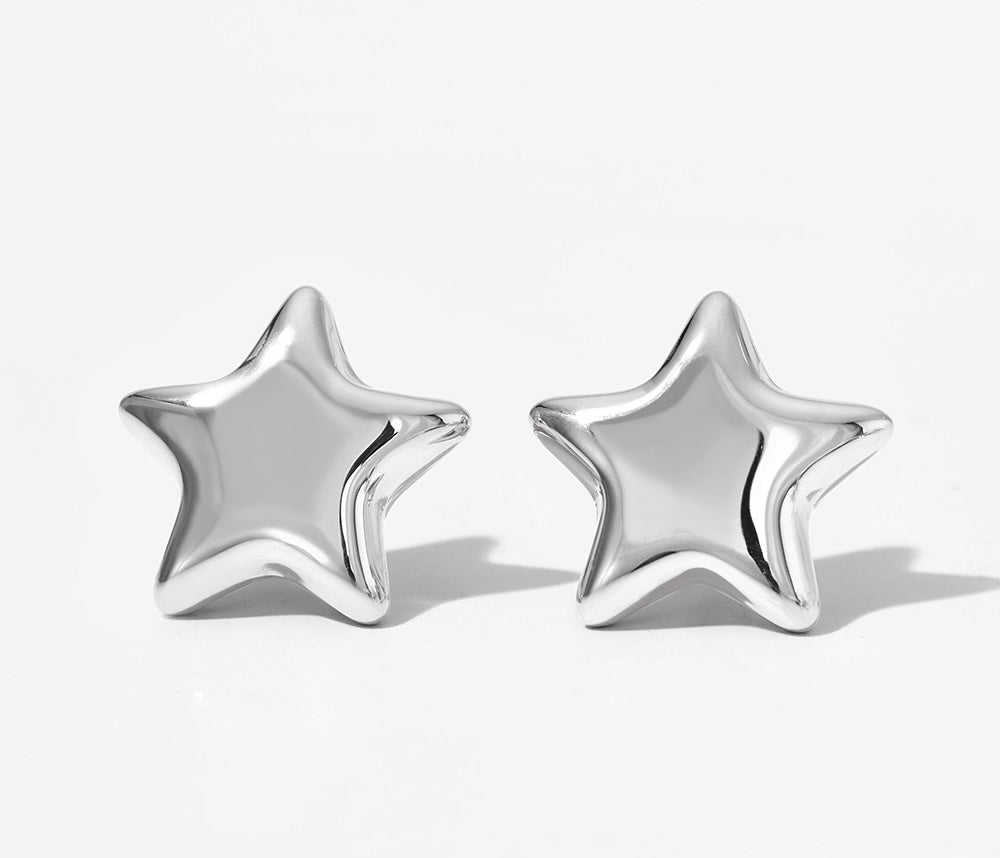 Aretes Estrella Plateada