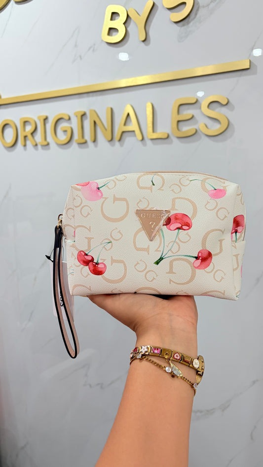 Cosmetiquera Chica Blanca Cerezas 🍒 Guess