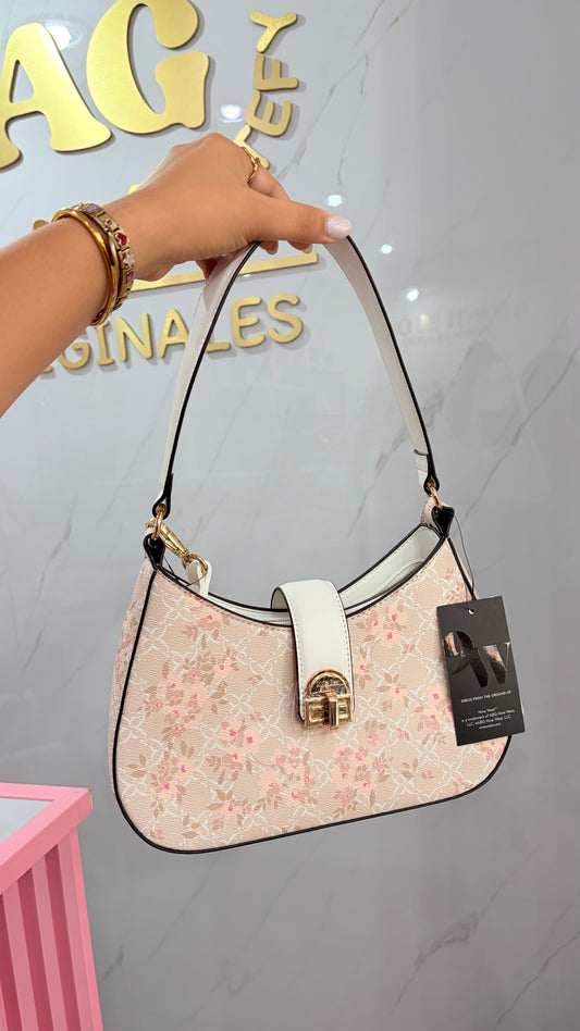 Bolsa Dama Beige Con Flores Nine West