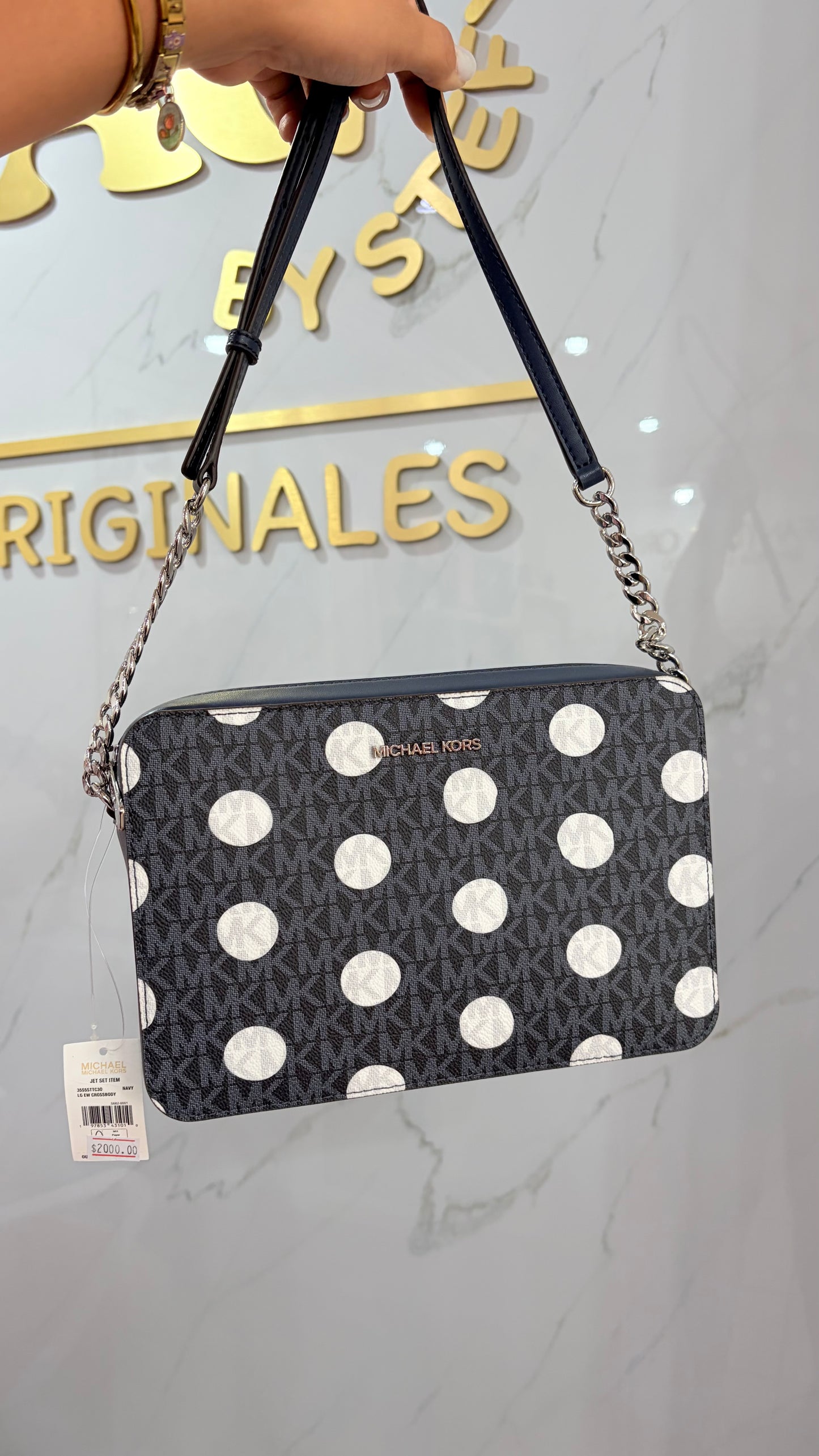 Bolsa Dama Azul Polka Dot Michael Kors￼