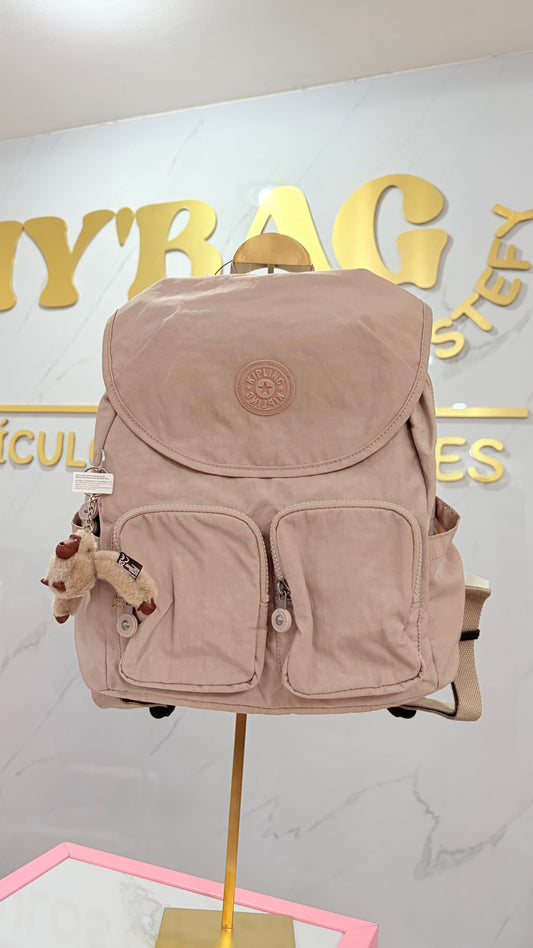 Mochila Unisex Beige Mediana Kippling