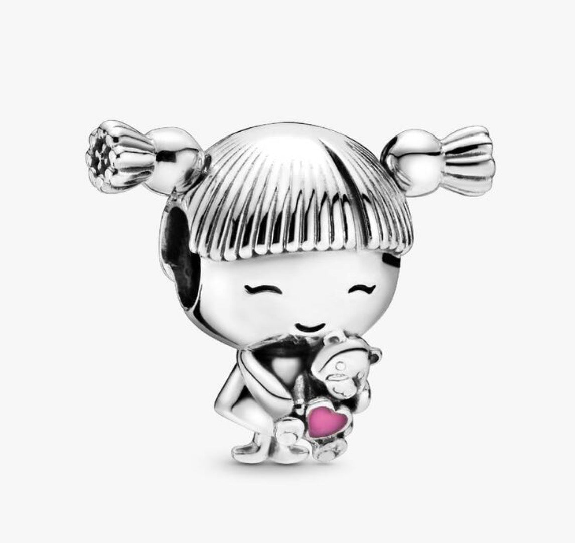 Charm Chapado Niña Con Osito