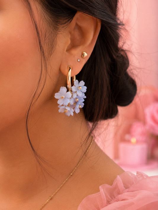 Pendientes Flores Celeste