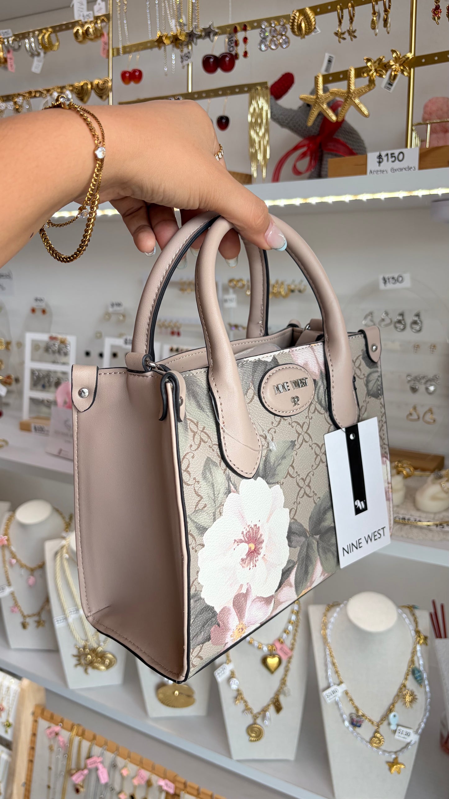 Bolsa Dama Nude Flores Nine West