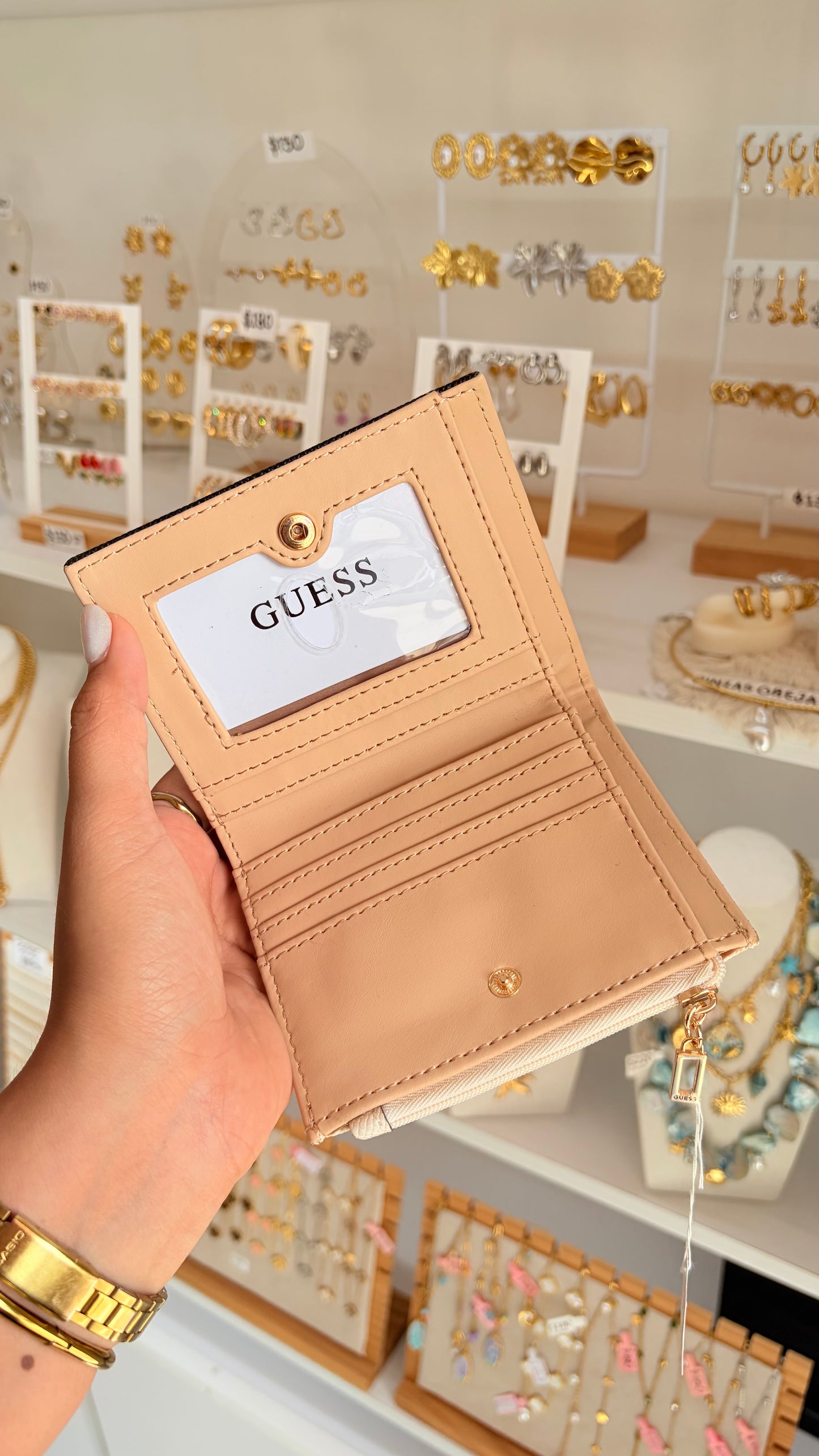 Cartera Dama Negra Y Beige Guess