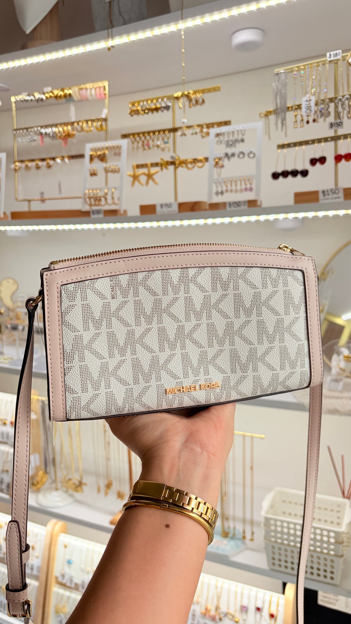Bolsa Crossbody Vainilla Y Rosa Michael Kors