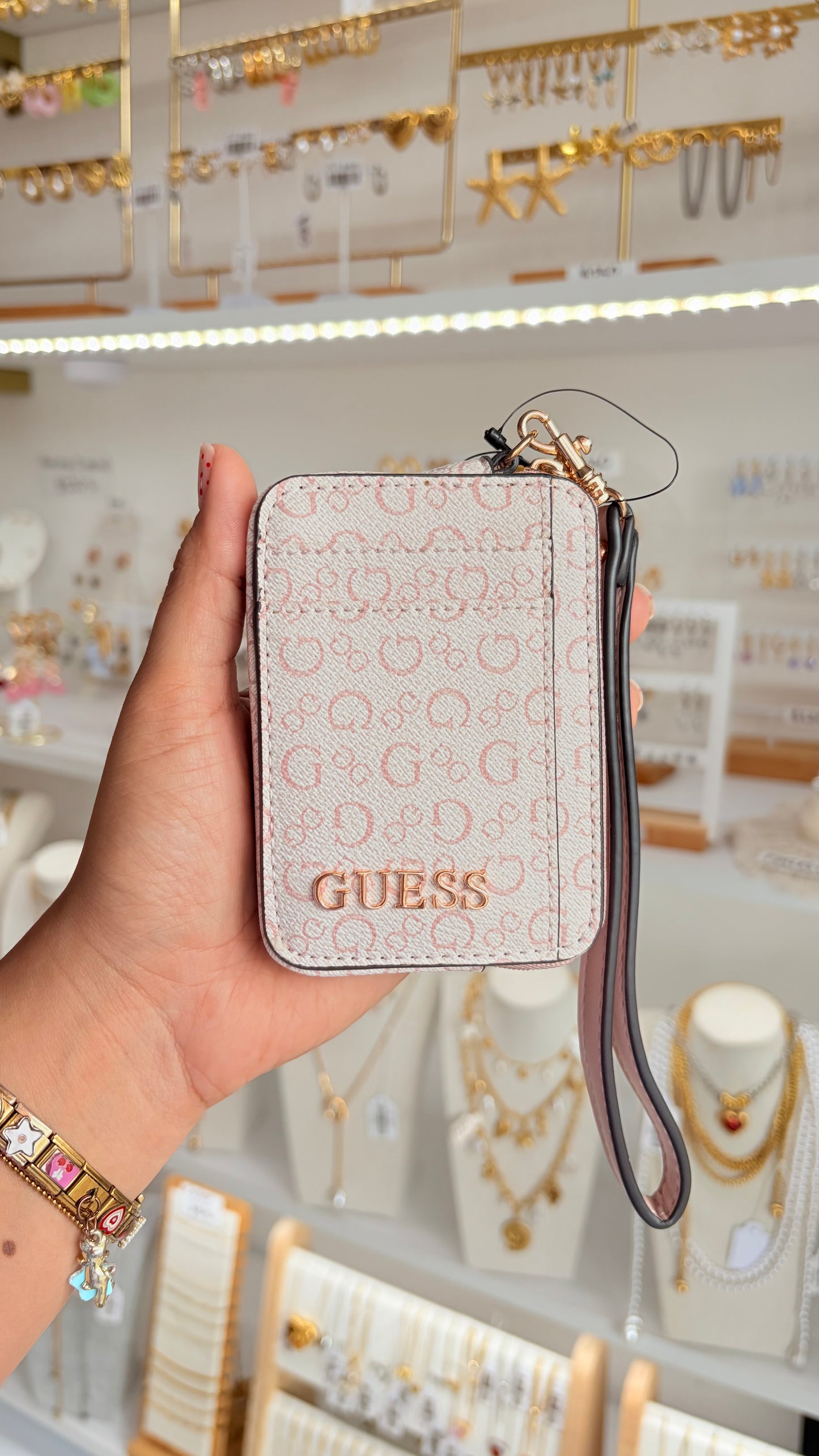 Cartera Dama Rosa Y Blanca Guess