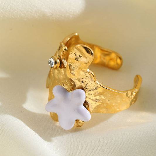 Anillo Estrella De Mar Blanca