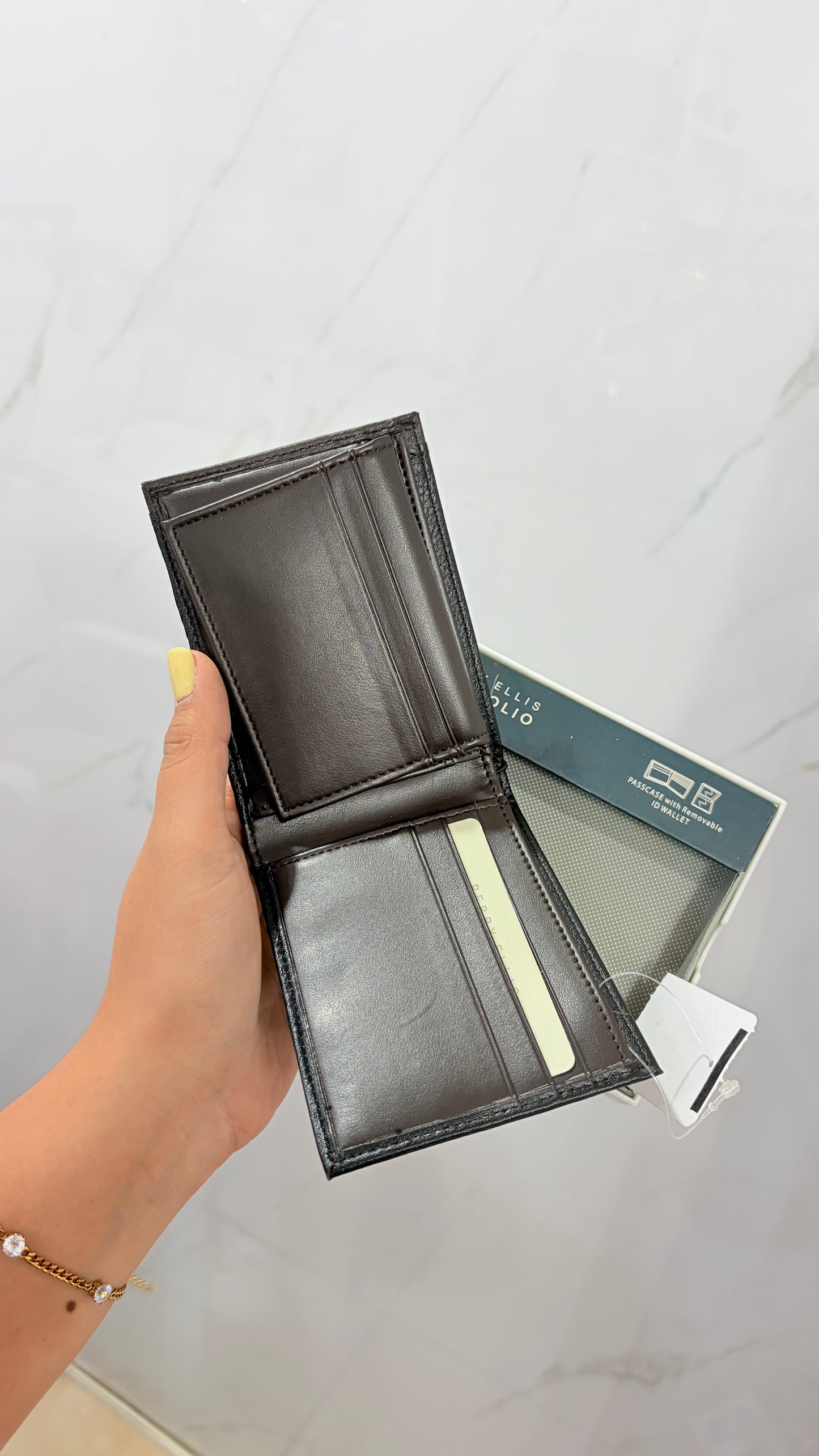 Cartera Caballero Negro Y Chocolate Perry Ellis