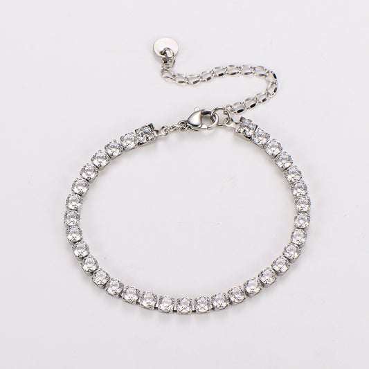 Pulsera Plateada Brillos