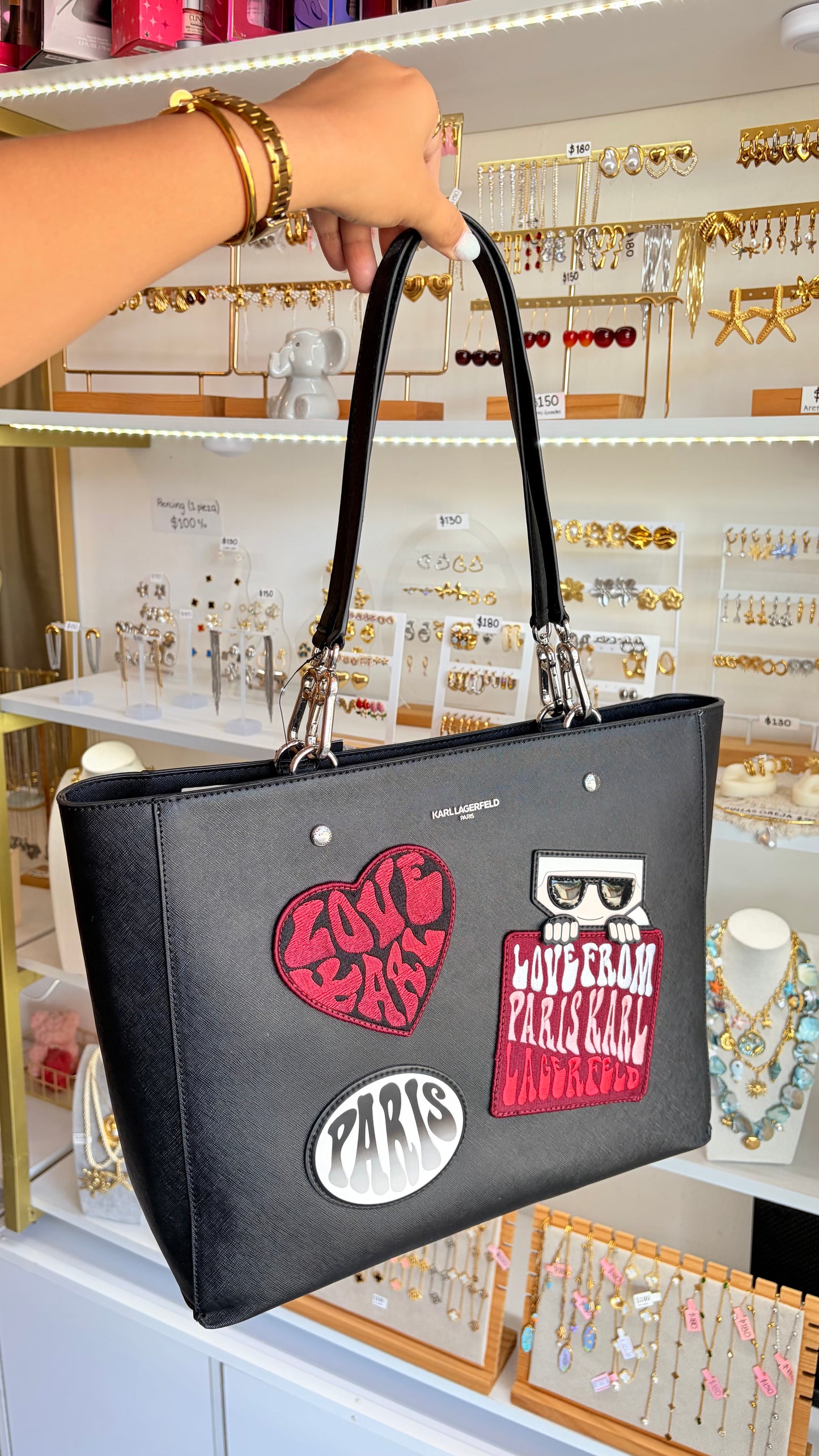 Bolsa Dama Tote Negro Karl Lagerfeld