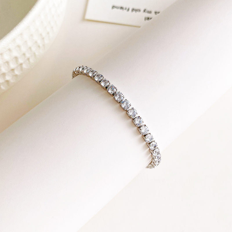 Pulsera Plateada Brillos