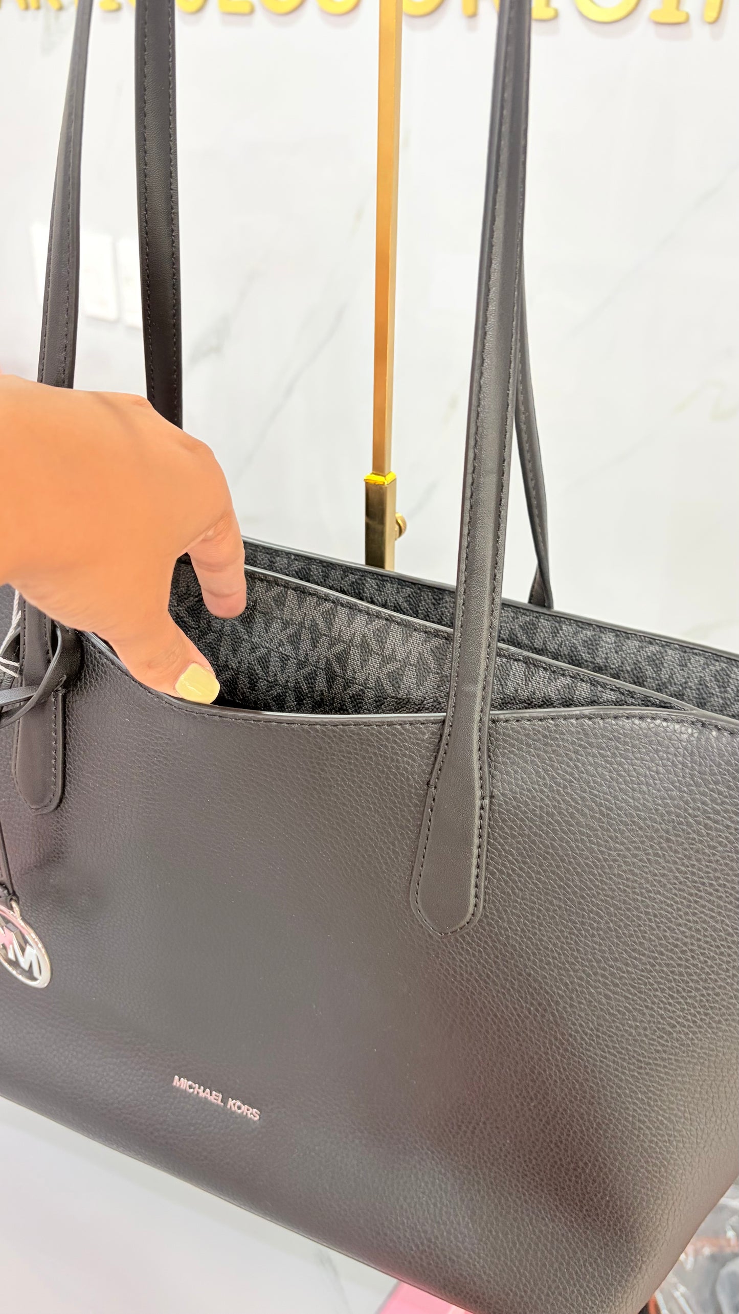 Bolsa Dama Tote Negra Michael Kors
