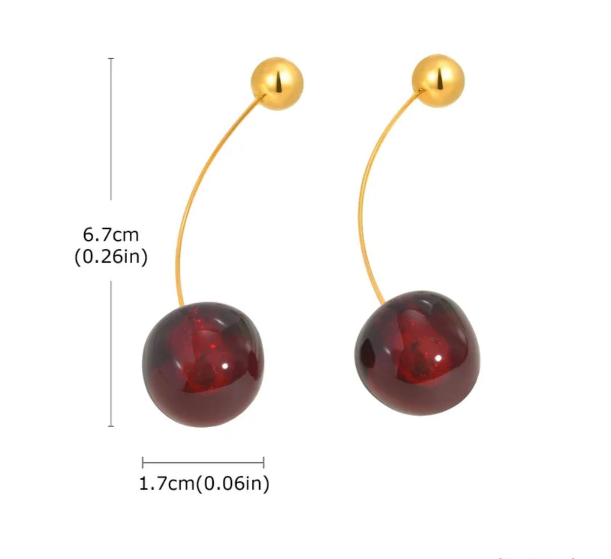 Pendientes Cereza Largos 7cm