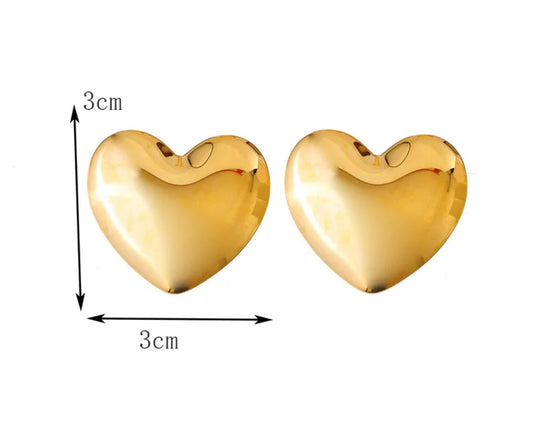 Aretes Corazón Maxi Dorados