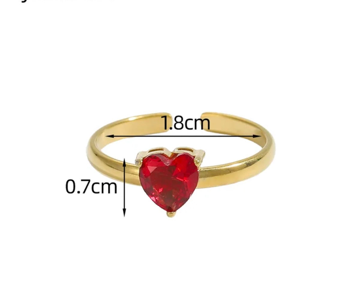 Anillo Corazón Rojo