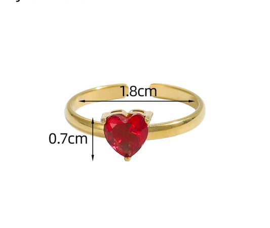 Anillo Corazón Rojo