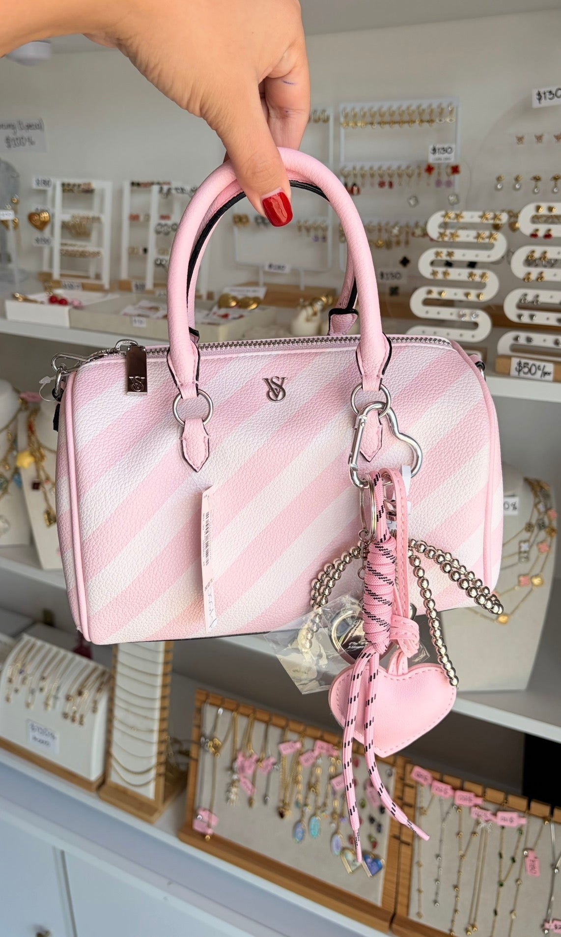 Llavero maxi corazón rosa