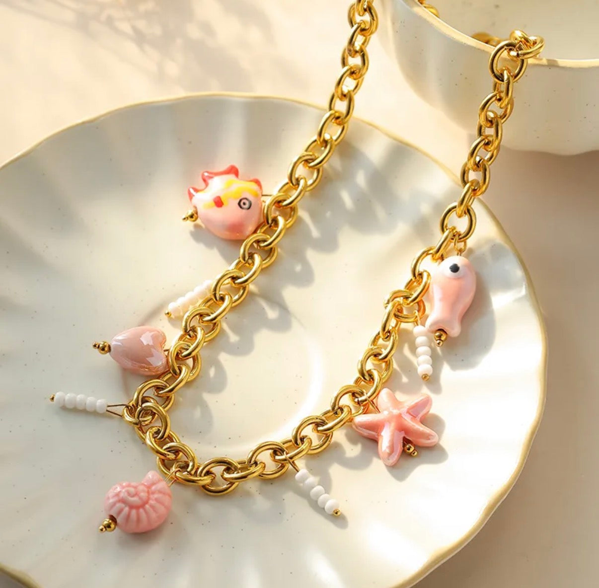 Collar Dijes Mar Rosa