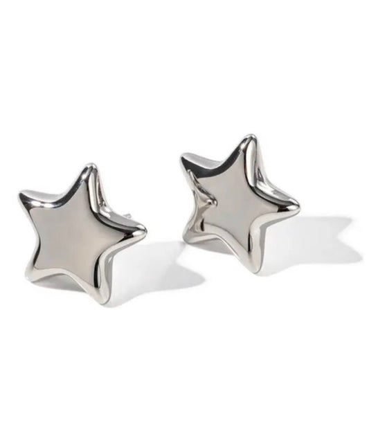 Aretes Estrella Plateados